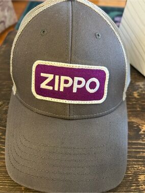Zippo Men's Gray Trucker Hat with Purple Patch